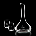 25 Oz. Celina Crystalline Decanter w/ 2 Stemless Wine Glasses